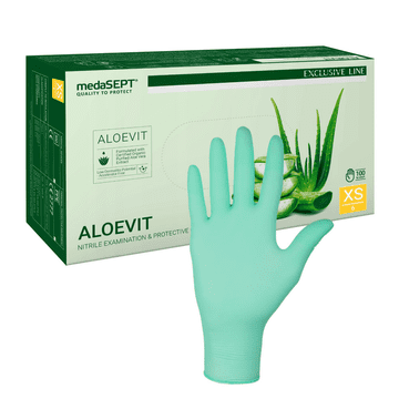 medaSEPT Nitrilne rukavice XS zelene s alojom Aloevit 100 kom.