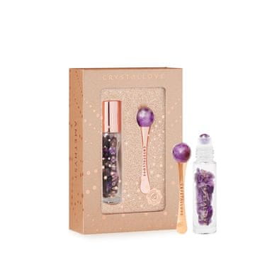 CRYSTALLOVE Amethyst 3D set za oči - masažer za oči i ametist roll-on bočica - ograničeno izdanje