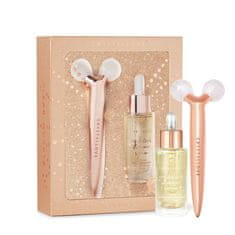 CRYSTALLOVE Clear quartz 3D set za lifting i oblikovanje - masažer za lifting i serum - ograničeno izdanje