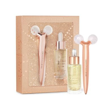 CRYSTALLOVE Clear quartz 3D set za lifting i oblikovanje - masažer za lifting i serum - ograničeno izdanje