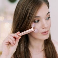 CRYSTALLOVE Ružičasti kvarc 3D lift & sculpt set - masažer za lifting i serum - ograničeno izdanje