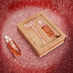 CRYSTALLOVE Ružičasti kvarc 3D lift & sculpt set - masažer za lifting i serum - ograničeno izdanje