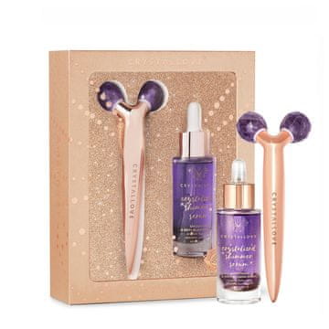 CRYSTALLOVE Amethyst 3D set za lifting i oblikovanje - masažer za lifting i serum - ograničeno izdanje