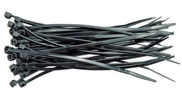 Vorel Plastične trake za glavu 370x4,8 100 kom crne 73896