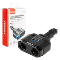AMIO Razdjelnik za upaljač PD30W PD20W QC3.0 12V 24V + voltmetar -04174