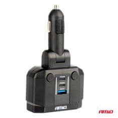 AMIO Razdjelnik za upaljač PD30W PD20W QC3.0 12V 24V + voltmetar -04174