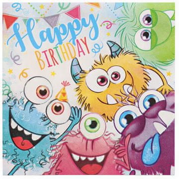 Papstar Salvete Funny Monsters, 3 sloja, 1/4, 33 x 33 cm, 20 kom.