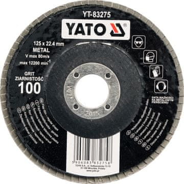 YATO Brusna ploča s ravnim lamelama 125 mm p36 YT-83271