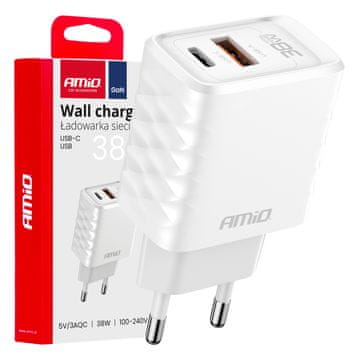 AMIO Brzi punjač GaN 38W USB-A + USB-C -04287