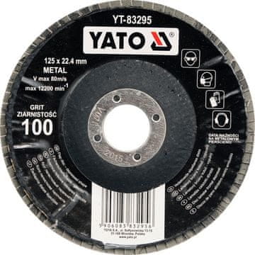 YATO Ściernica listkowa wypukła 125 mm p80 YT-83294 YATO