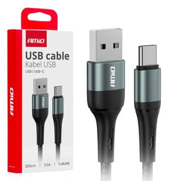 slomart AMiO USB-A - USB-C kabel, 3A, 200 cm
