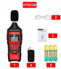 Habotest DECIBELMETAR SONOMETER MJERAČ BUKE A/C FILTER USB 30-130 dB 125ms GRAFIKON