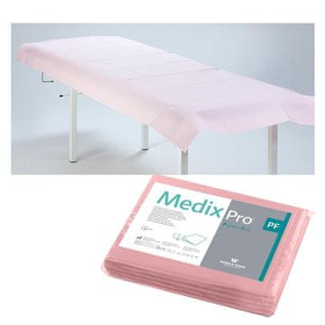 BE Jednokratna plahta 77cm x 210cm ružičasta folija 54g MedixPro 5 kom