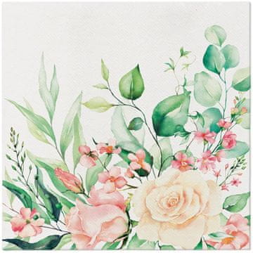 Premium Airlaid salvete, "Cvjetni trenuci", 1/4, 40 x 40 cm 50 kom.