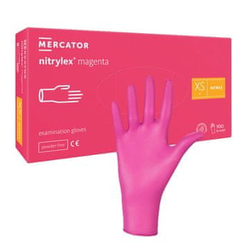 Nitrilne rukavice XS ružičaste Nitrylex Magenta 100 komada