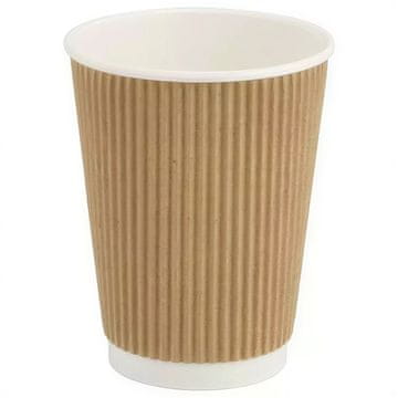 BH Smeđa valovita papirnata čaša, disperzija, 350 ml, promjer 90 mm 25 kom.