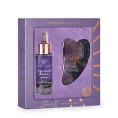 CRYSTALLOVE Amethyst kristalizirani set - ametistni serum za lice i masažna ploča gua sha