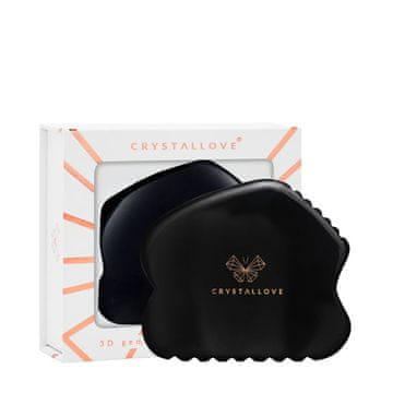 CRYSTALLOVE Obsidian CONTOUR GUA SHA - ploča za masažu lica s gua sha od opsidijana