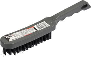 YATO Žičana četka, čelična žica, 6 redova, plastična drška YT-6356