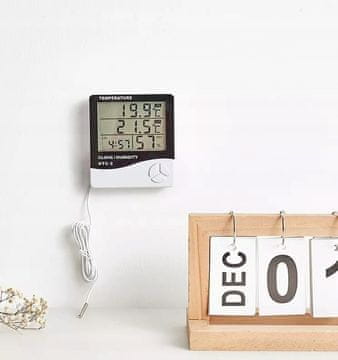BEŽIČNA METEOROLOŠKA STANICA TERMO-HIGROMETER VANJSKA SONDA SAT ALARM