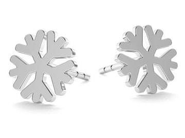 Seijou Srebrne naušnice s pahuljicama za žene, naušnice s pahuljicama, obruči, 8 mm srebro
