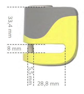 Auvray brava za disk skutera s alarmom B-LOCK 06 MINI - žuta i crna, promjer igle 5,5 mm