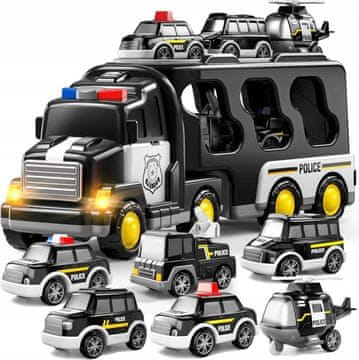 POLICIJSKI AUTO, POLICIJSKI AUTOMOBILI, VELIKI SET VOZILA, MOTORIZIRANO ŠLEPANJE, LED GLAZBA 7U1