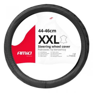 AMIO Prošivena kožna navlaka za volan automobila XXL 44-46cm SWC-51-XXL -03564