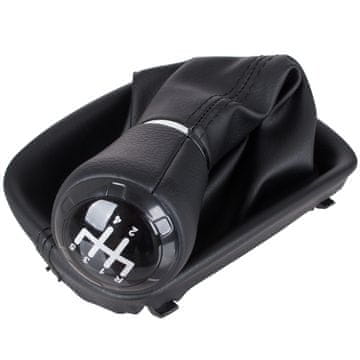Audi A3 8L 96-03 CRNA EKO KOŽA RUČICA MJENJAČA S 5 BRZINA + CRNA MANJETA S OKVIROM 12 MM RUPA