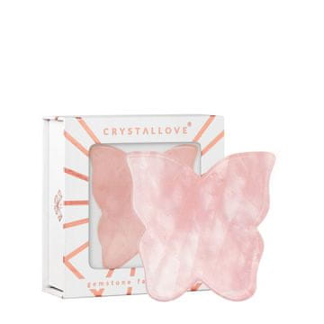 CRYSTALLOVE ploča za masažu lica Butterfly Guasha s ružičastim kvarcom