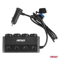 AMIO Razdjelnik utičnice za upaljač PD30W QC3.0 12/24V max 216W -04175