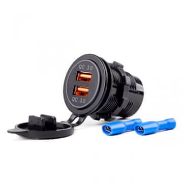 AMIO Vodootporni punjač s 2x USB utičnice 12V 24V MOD-05 -02855