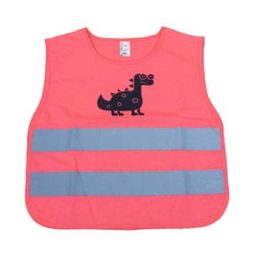 AMIO Dječji ružičasti reflektirajući prsluk s dinosaurima -03989