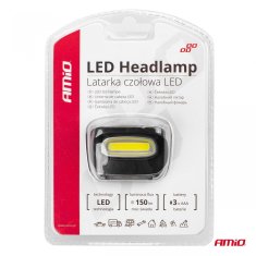AMIO Latarka czołowa COB na baterie 3xAAA 150Flux IPX3 -02199