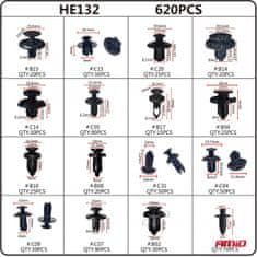 AMIO Auto kopče, igle, set od 620 -02831
