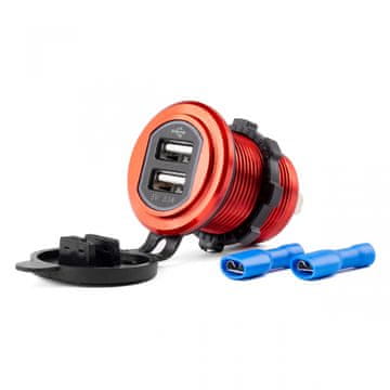 AMIO Vodootporni punjač s 2xUSB utičnice 12V 24V MOD-10 -02860