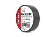 AMIO Crna PVC izolacijska traka Scotch 18 mm x 20 m -02464
