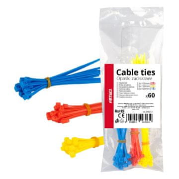 AMIO Plastične vezice za kabele u više boja, set od 60 -04313