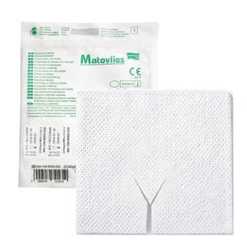 Matopat Sterilne traheotomijske komprese 5x5 Y-rez od netkanog materijala 40g 8 slojeva Matovlies 4 kom blister + ETIKETA