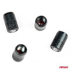 AMIO Aluminijske kapice za ventile, crne, -03277