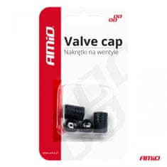 AMIO Aluminijske kapice za ventile, crne, -03277