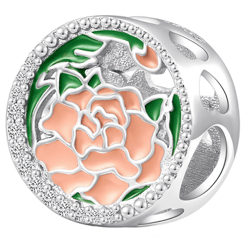 Charms za Pandoru privjesak božur travanj srebro 925 charmsi trusky