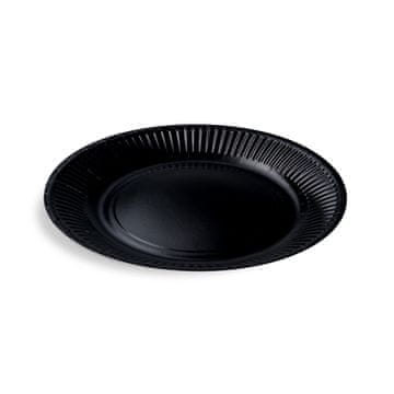 IMEX Okrugli papirnati tanjur, crni, promjer 23 cm, 10 kom.
