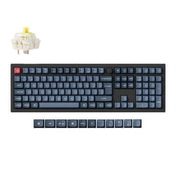 Keychron V6 Max bežična mehanička tipkovnica, Bluetooth, Gateron Jupiter Banana prekidači, RGB, crna (V6M-D4-UK)
