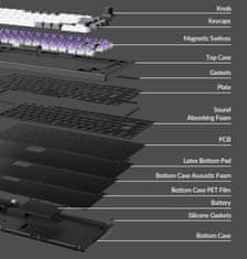Keychron Q1 HE bežična magnetska tipkovnica, QMK prilagođena, Hall efekt, karbonsko crna (Q1H-M1-UK)