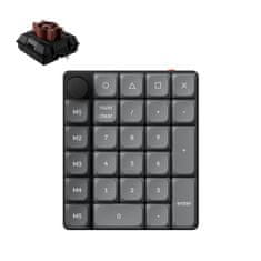 Keychron K0 Max bežična mehanička numerička tipkovnica niskog profila, smeđi prekidači, RGB, crna (K0M-H3)