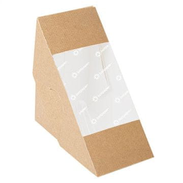 Kartonska ambalaža s papirnatim prozorčićem za sendviče 12,4 x 12,4 x 7,5 cm 50 kom.