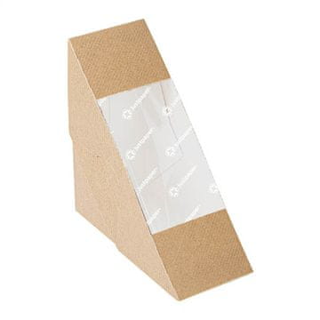 Kartonska ambalaža s papirnatim prozorčićem za sendviče 12,4 x 12,4 x 5,5 cm 50 kom.