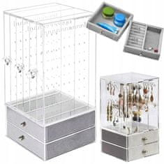 Verkgroup Organizator za nakit od pleksiglasa s ladicama od brušene kože