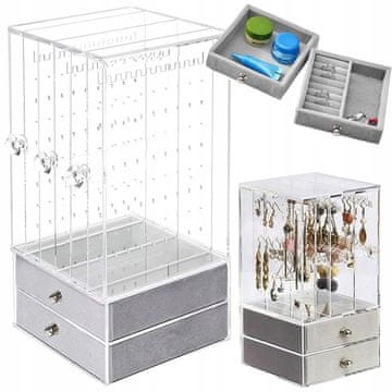 Verkgroup Organizator za nakit od pleksiglasa s ladicama od brušene kože